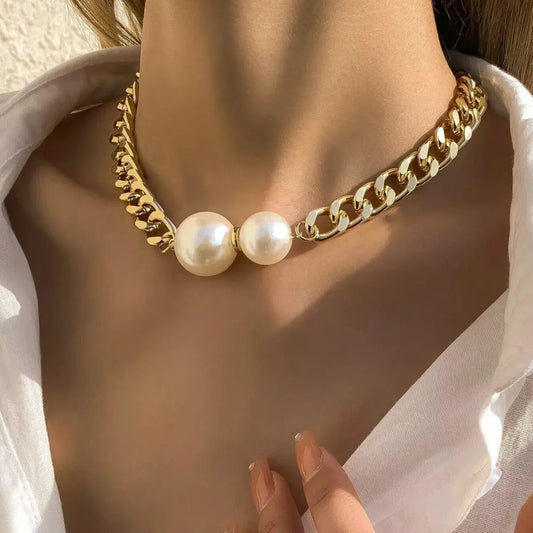 18K Gold-Plated Pearl Necklace by Partner Label