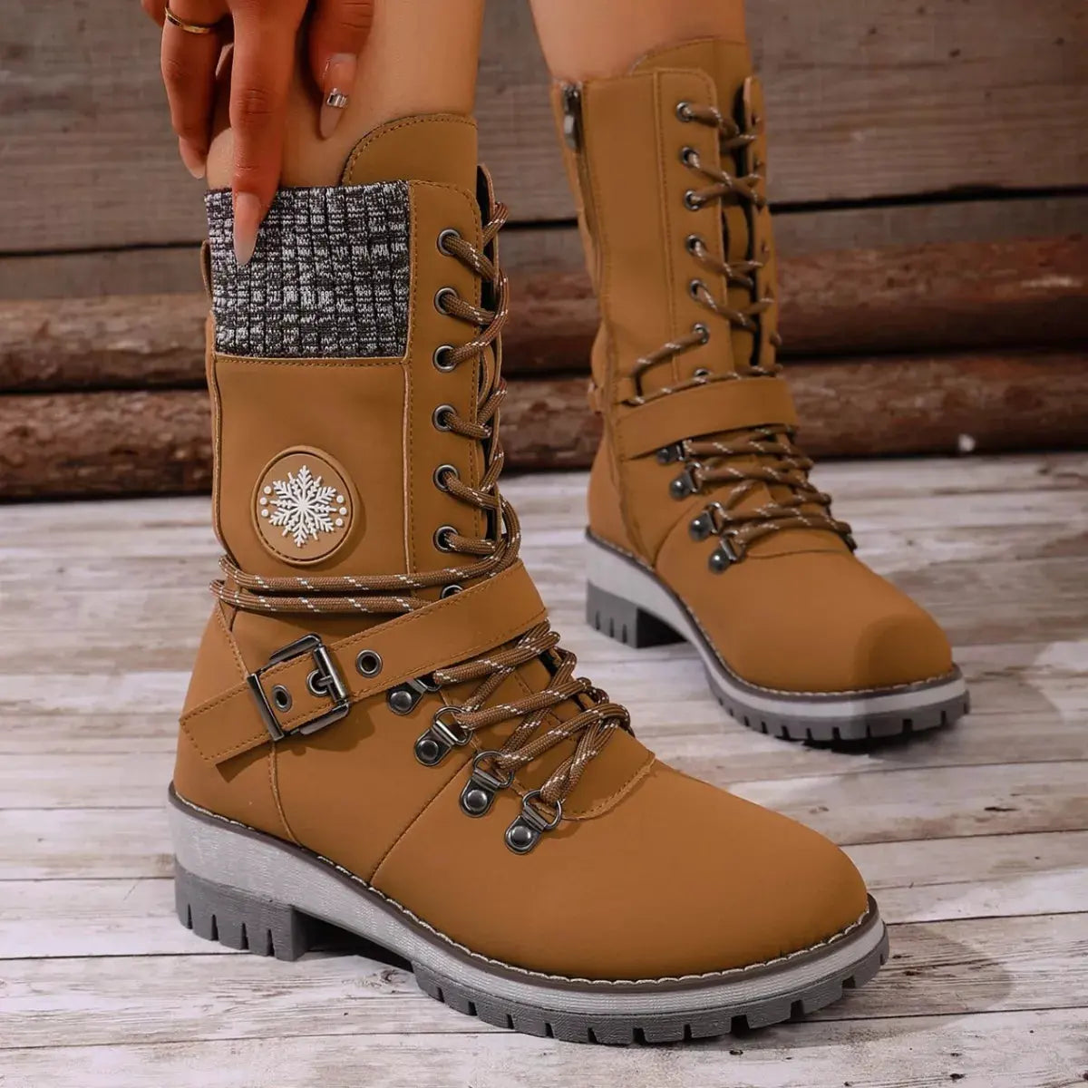 Lace-Up Ankle Combat Boots by Partner Label