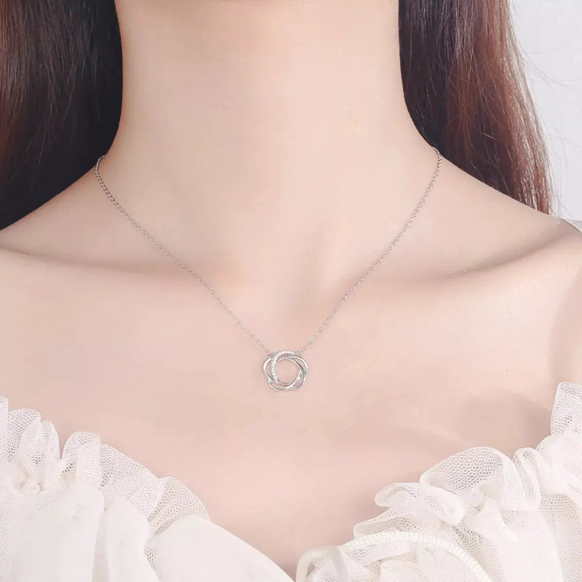 925 Sterling Silver Zircon Pendant Necklace by Partner Labels