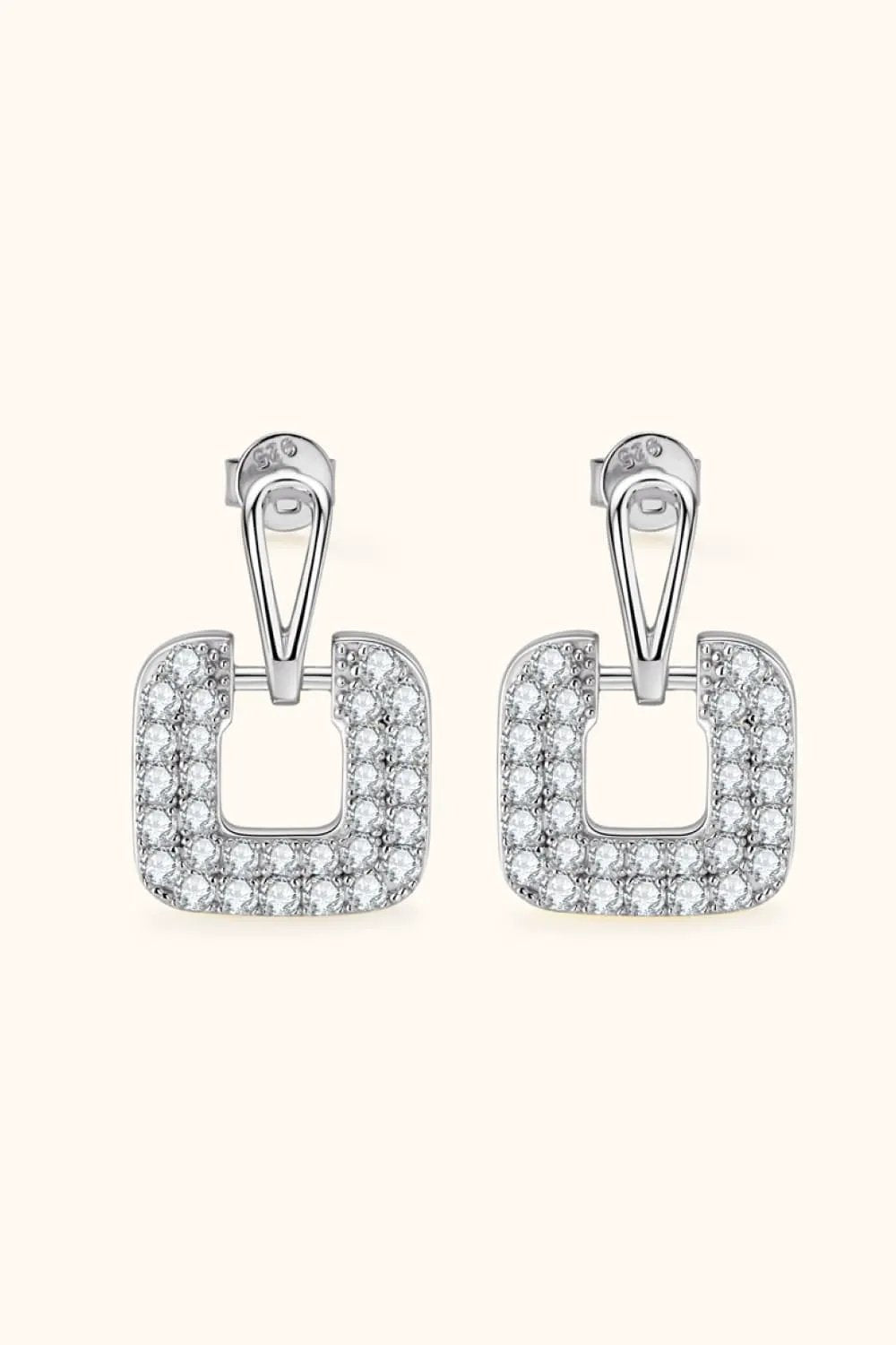 1.68 Carat Moissanite 925 Sterling Silver Drop Earrings by Partner Label