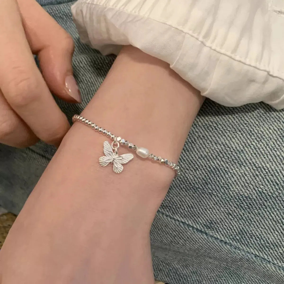 925 Sterling Silver Butterfly Bracelet by Partner Label