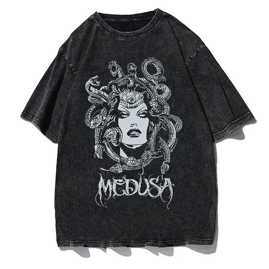 Gothic Dark Graphic T-Shirt Women Oversized Harajuku Punk Streetwear Tee by Vimost Shop