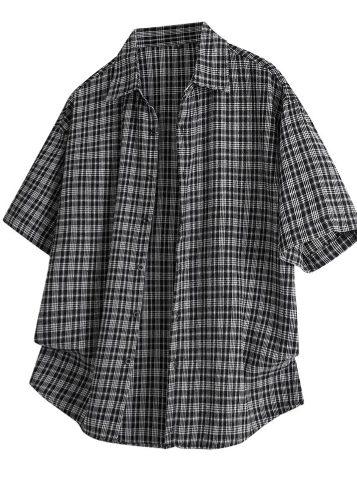 Men's Plus Size Plaid Short Sleeve Shirt by Trendsi
