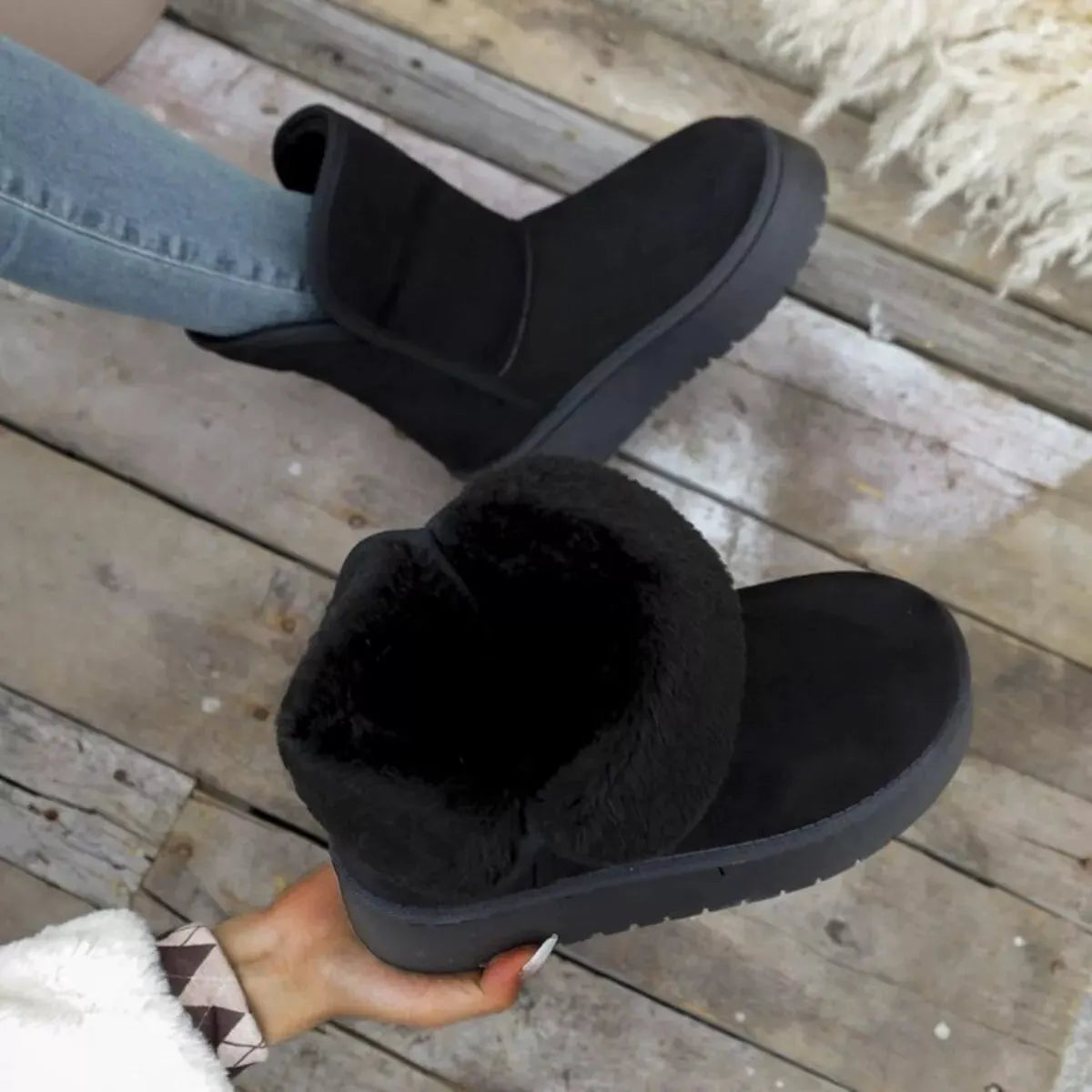 Round Toe Platform Boots by Partner Label
