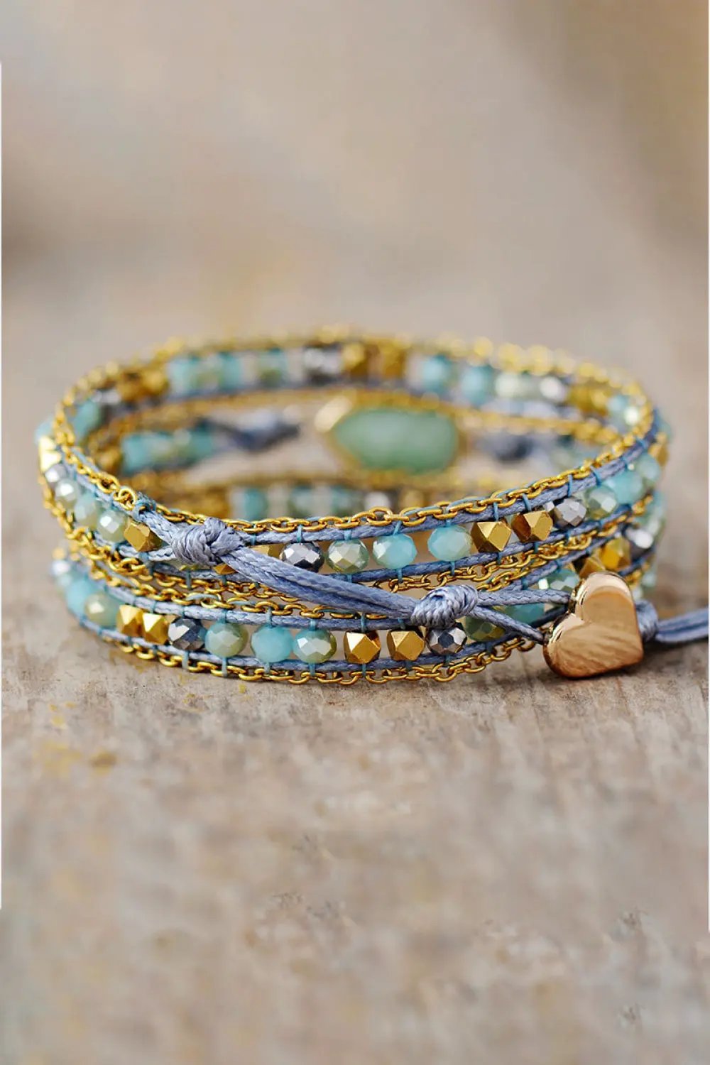 Handmade Teardrop Shape Triple Layer Beaded Bracelet by Partner Label