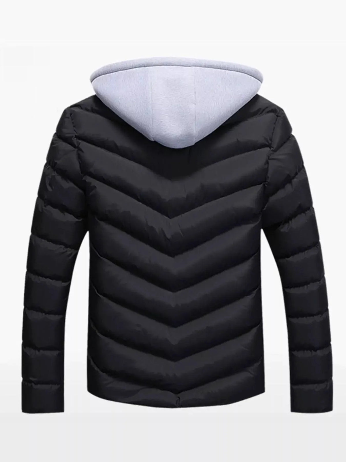 Men's Plus Size Zip Up Hooded Padded Puffer Jacket by Partner Label