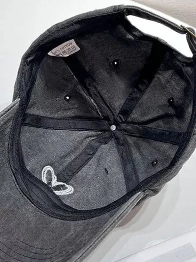 Washed Heart Embroidered Baseball Cap by Partner Label