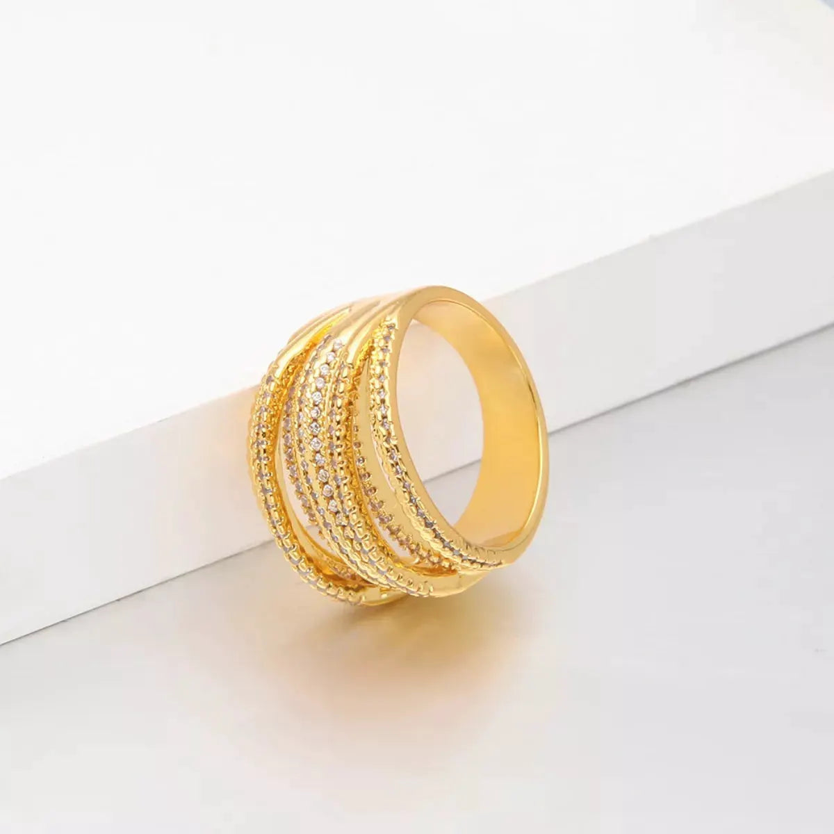18K Gold-Plated Multi-Row Ring by Partner Label