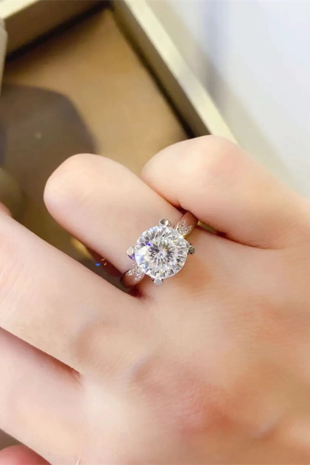 2 Carat Moissanite 925 Sterling Silver Ring by Partner Label