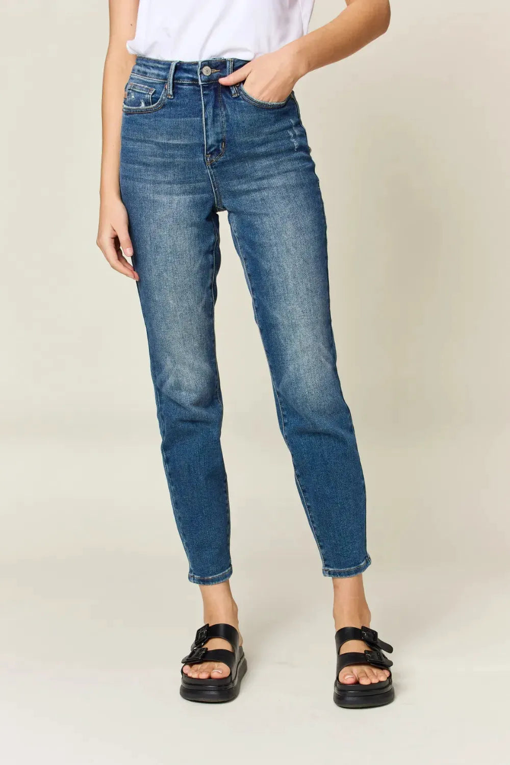 Judy Blue Full Size Tummy Control High Waist Slim Jeans by Judy Blue