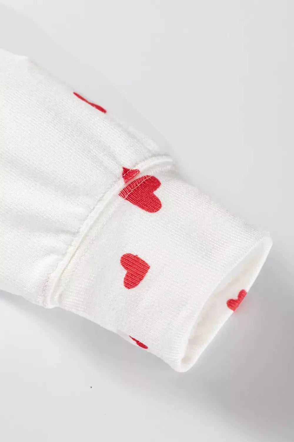 Hearts Printed Long Sleeve Top Drawstring Pants Lounge Set by Partner Label