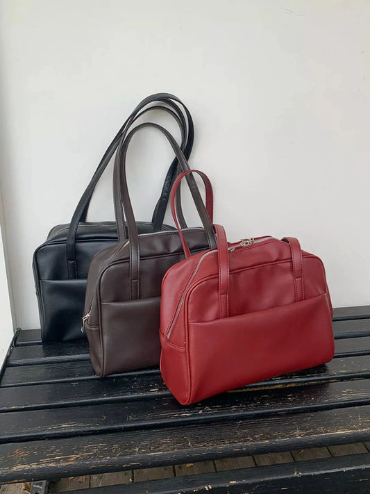 Classic Style Faux Leather Tote Bag by Partner Label