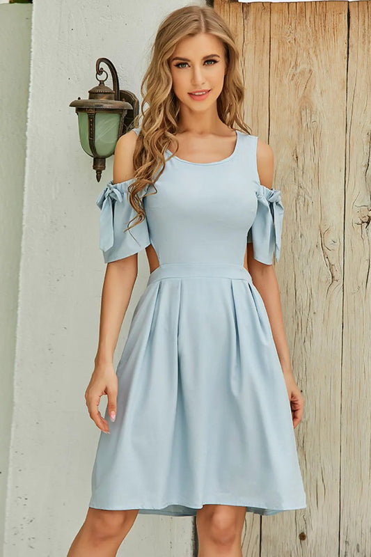 Cutout Tied Cold-Shoulder Dress by Partner Label