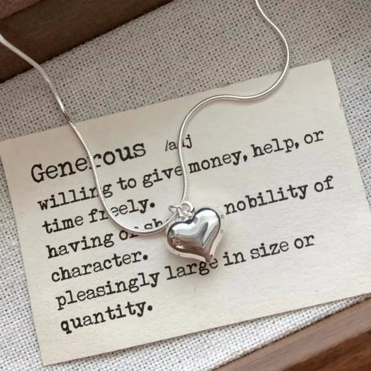 925 Sterling Silver Heart Necklace by Partner Labels