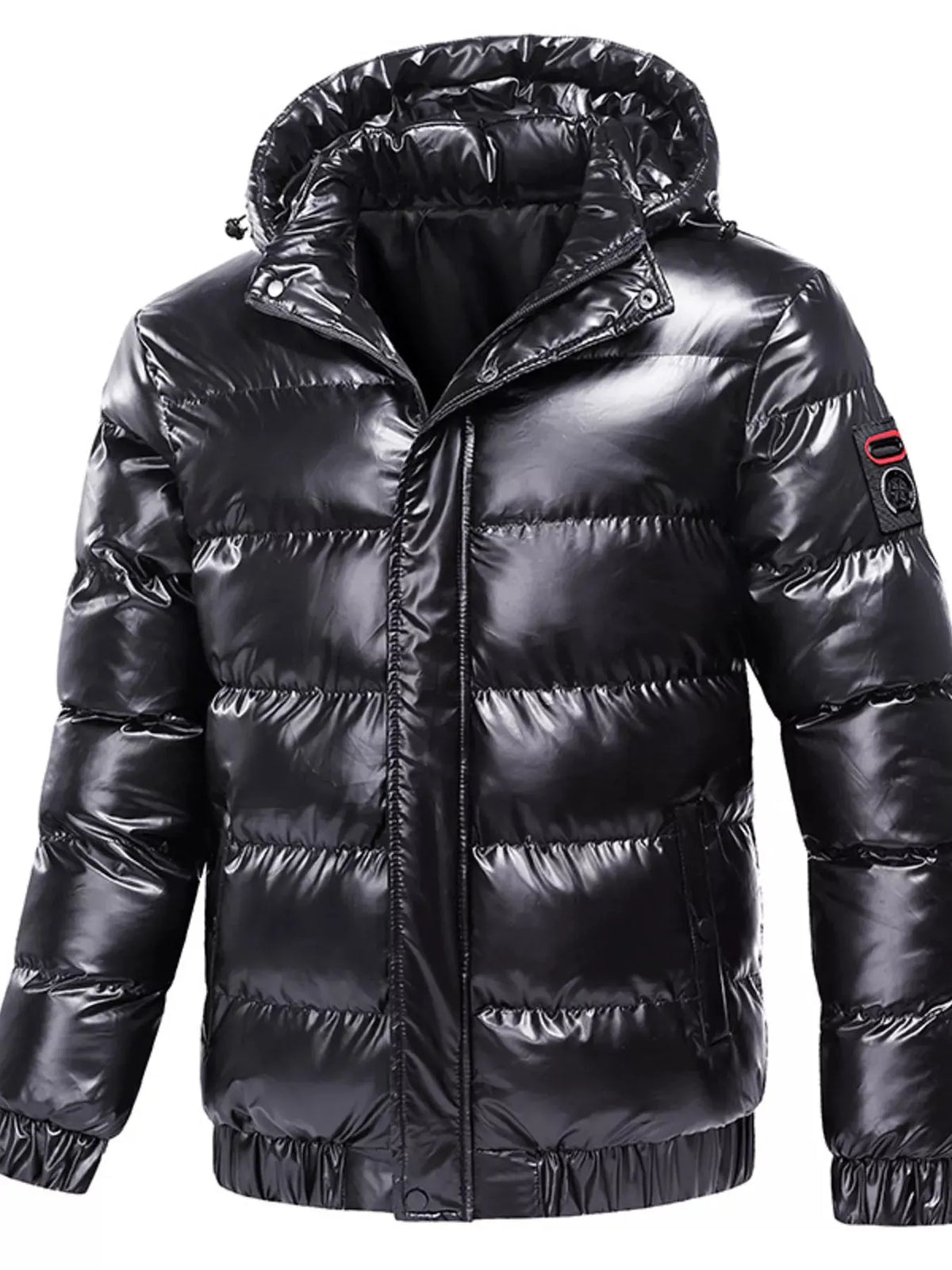 Men's Plus Size Zip Up Hooded Puffer Jacket by Partner Label