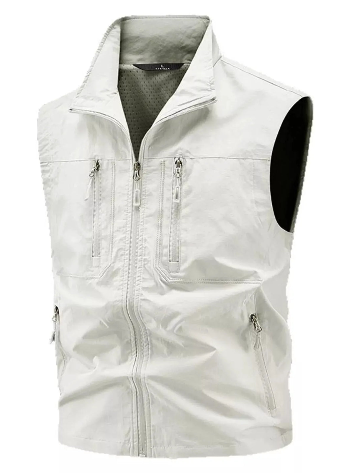 Men's Plus Size Lightweight Multi-Pocket Outdoor Vest by Trendsi