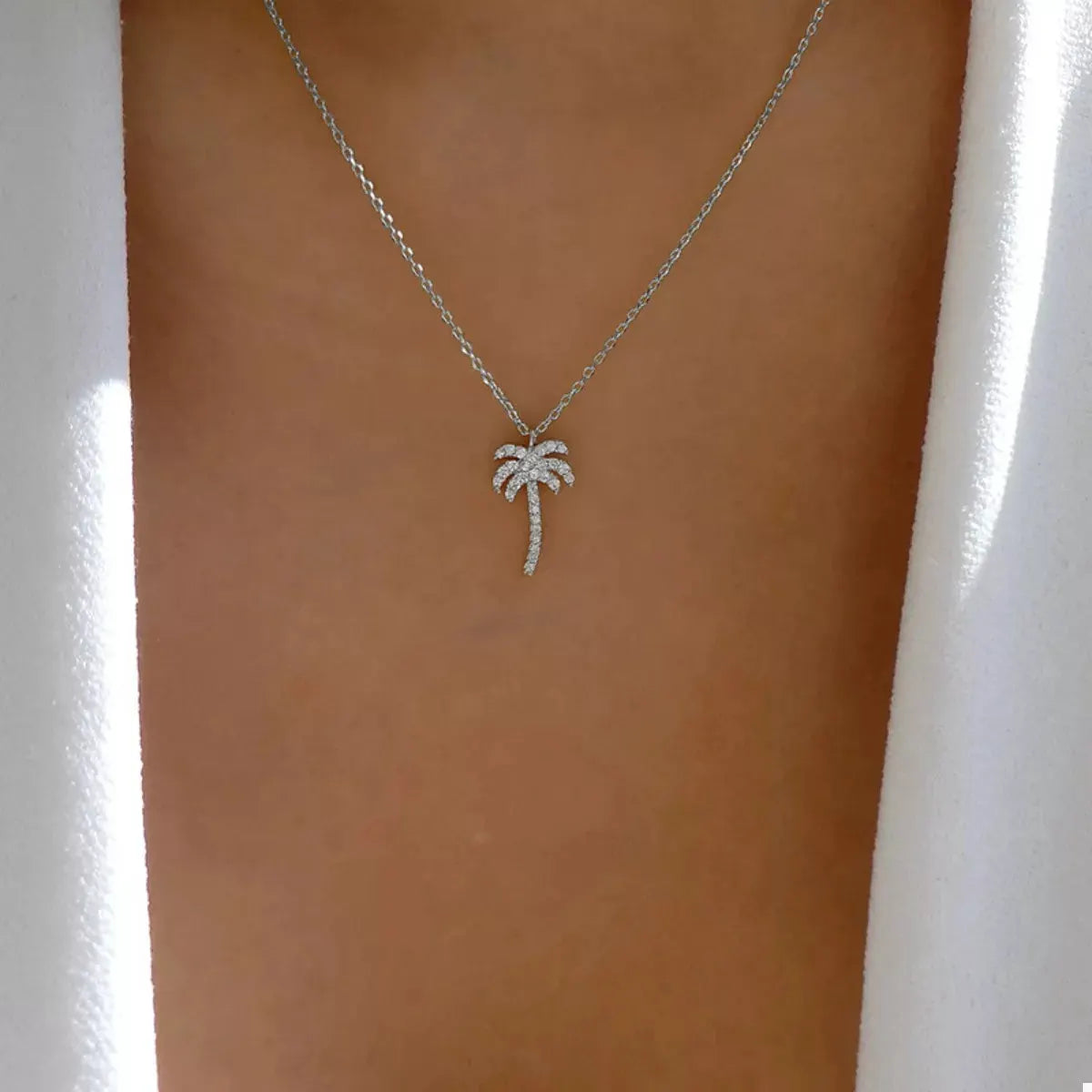 Palm Tree Pendant Necklace by Partner Labels
