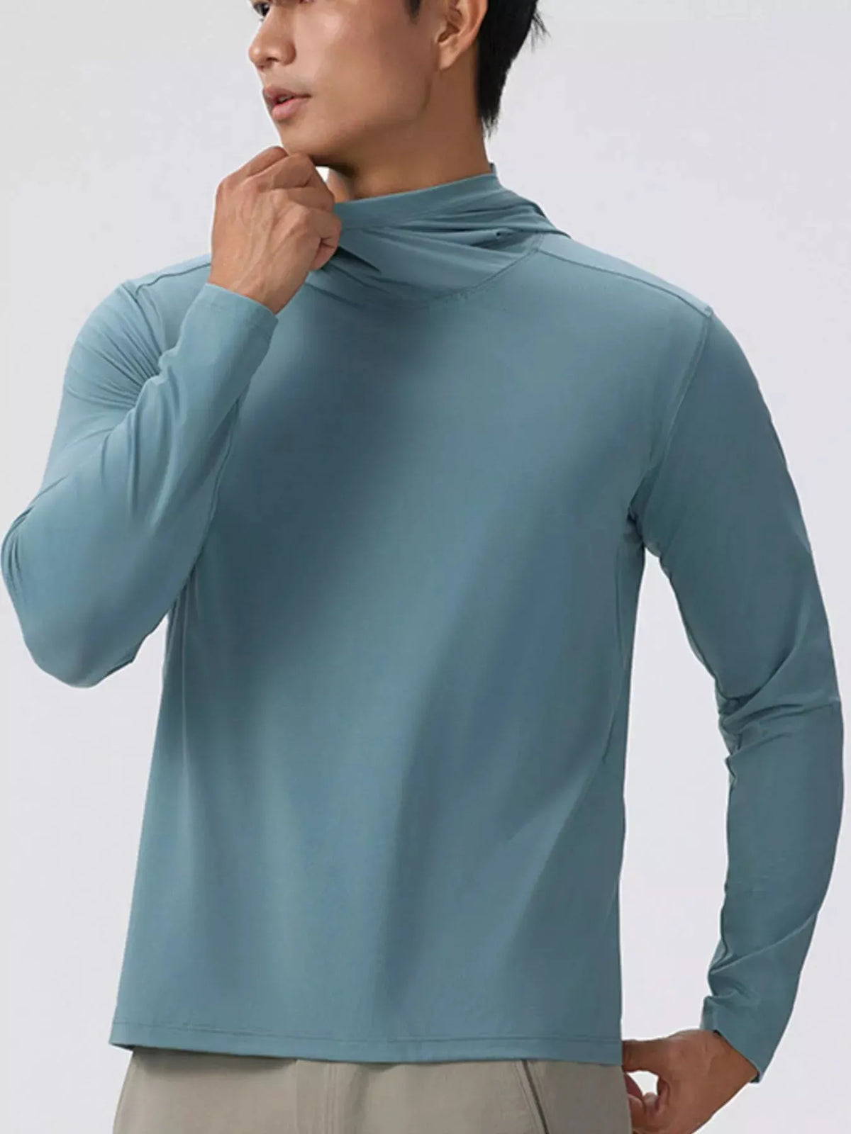 Men's Solid Color Long Sleeve Hoodie by Partner Label