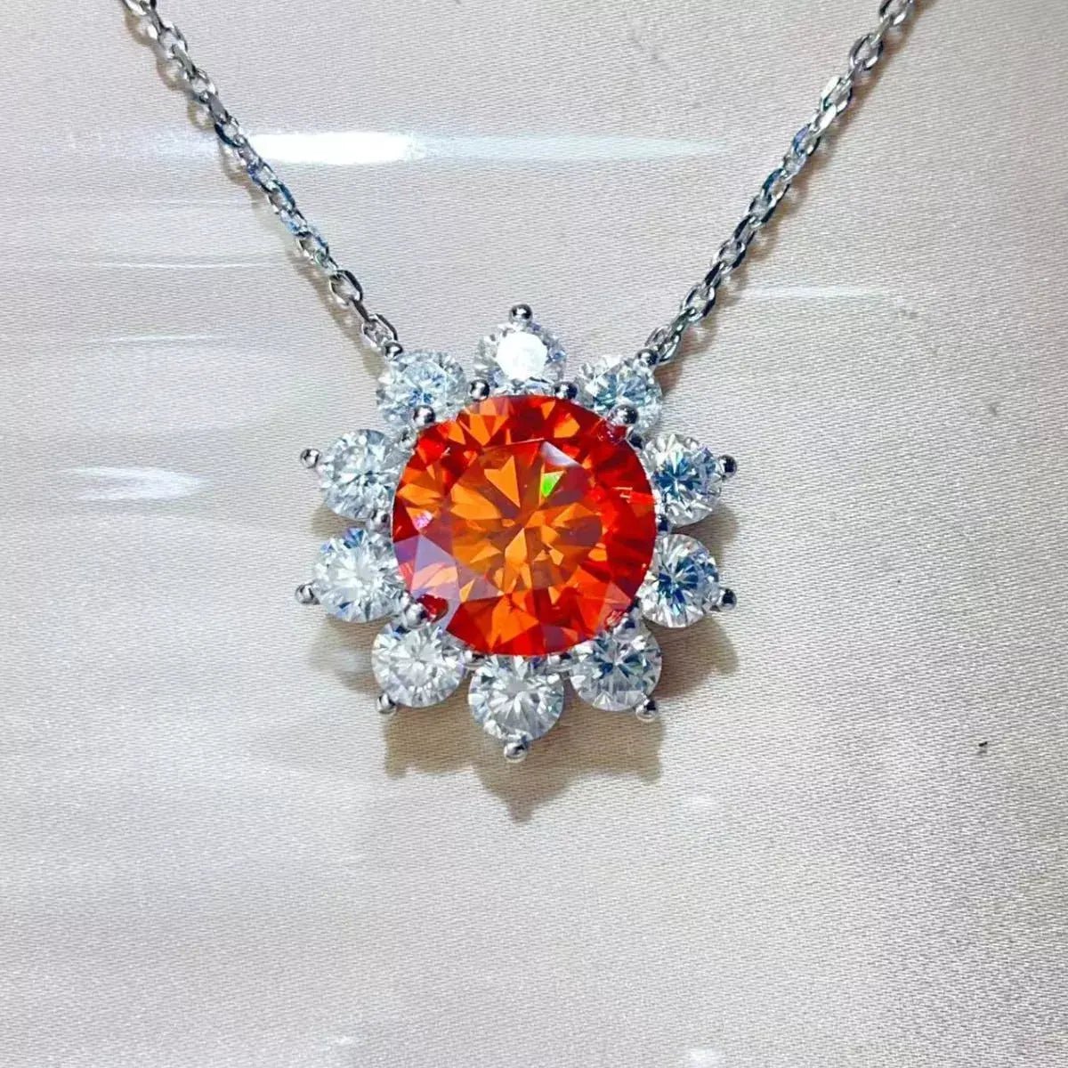 5 Carat Moissanite 925 Sterling Silver Pendant Necklace by Partner Labels