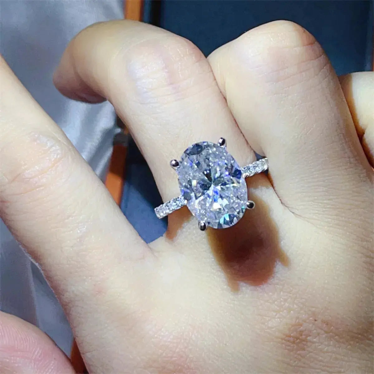 8 Carat Moissanite 925 Sterling Silver Ring by Partner Label