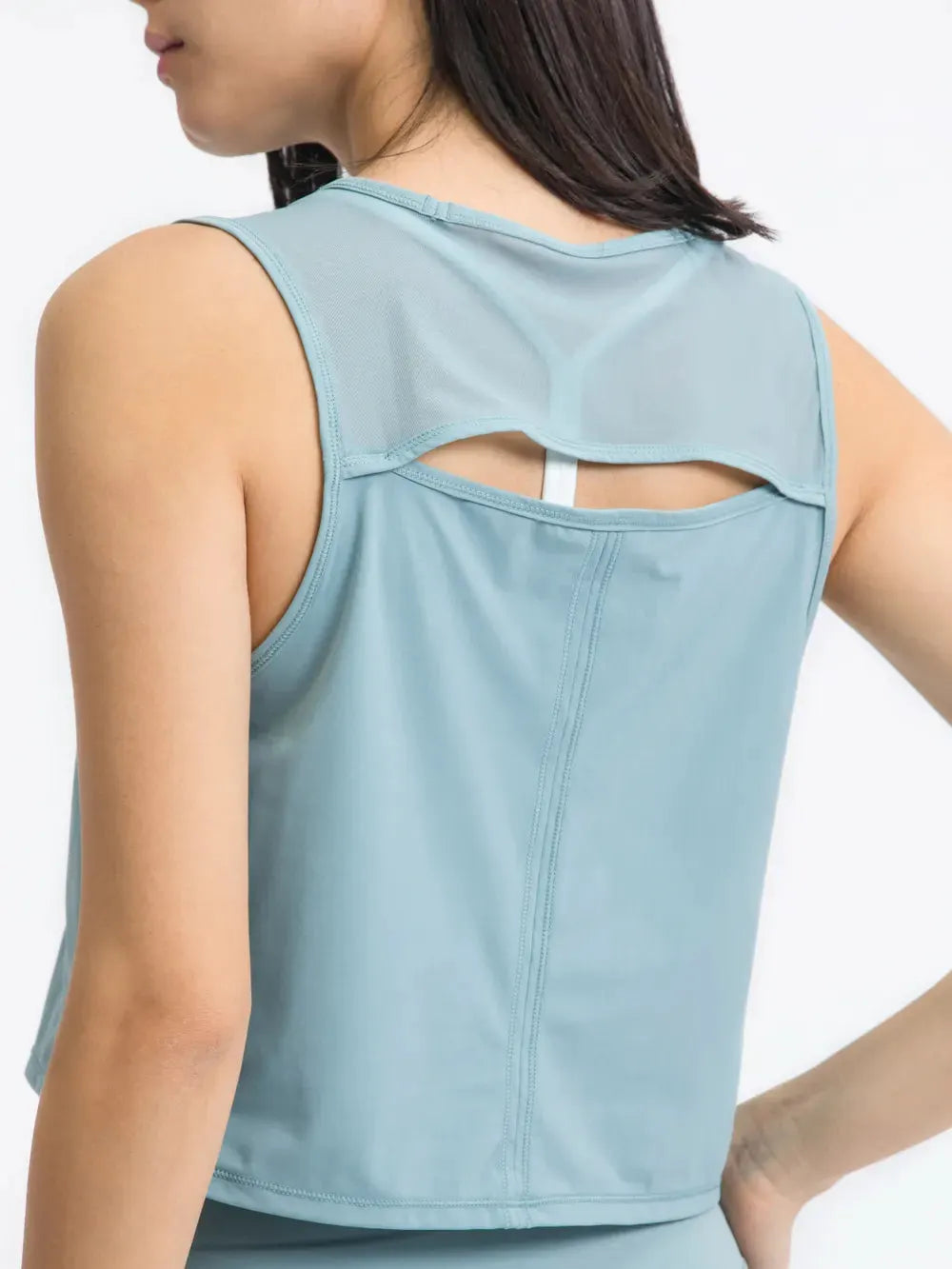 Millennia Round Neck Cropped Active Tank by Millennia
