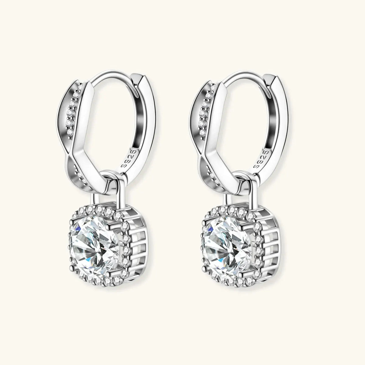 Twisted Infinity Halo Moissanite Earrings | Equanimity Essence by Equanimity Essence.
