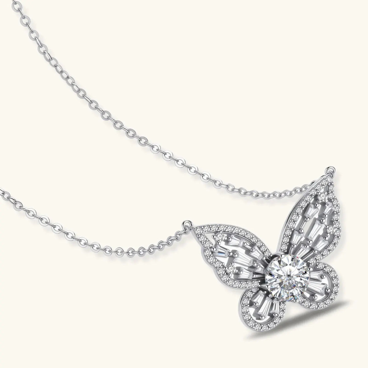 Radiant Butterfly Moissanite Necklace | Equanimity Essence by Equanimity Essence.