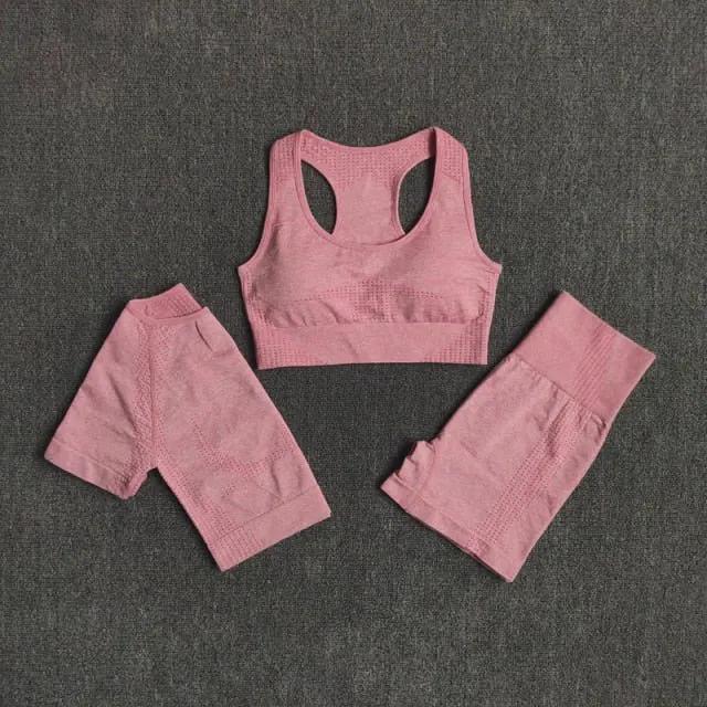2/3/5PCS Seamless Women Yoga Set Workout Sportswear Gym Clothing Fitness Long Sleeve Crop Top High Waist Leggings Sports Suits by Vimost Shop