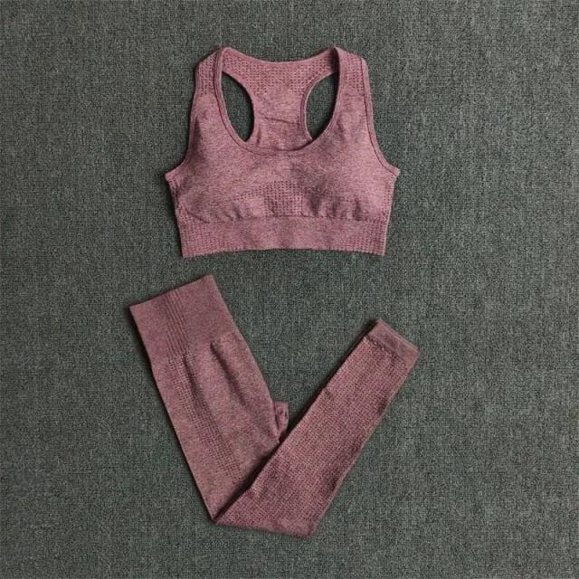 2/3/5PCS Seamless Women Yoga Set Workout Sportswear Gym Clothing Fitness Long Sleeve Crop Top High Waist Leggings Sports Suits by Vimost Shop