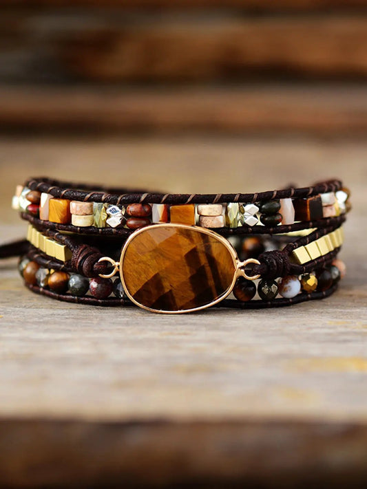 Geometrical Shape Triple-Layer Bracelet by Partner Label