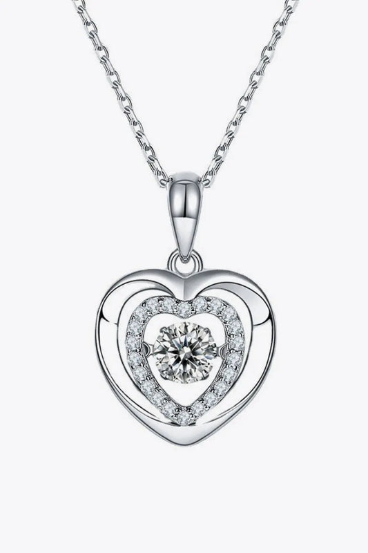 Moissanite Heart Pendant Necklace by Partner Labels