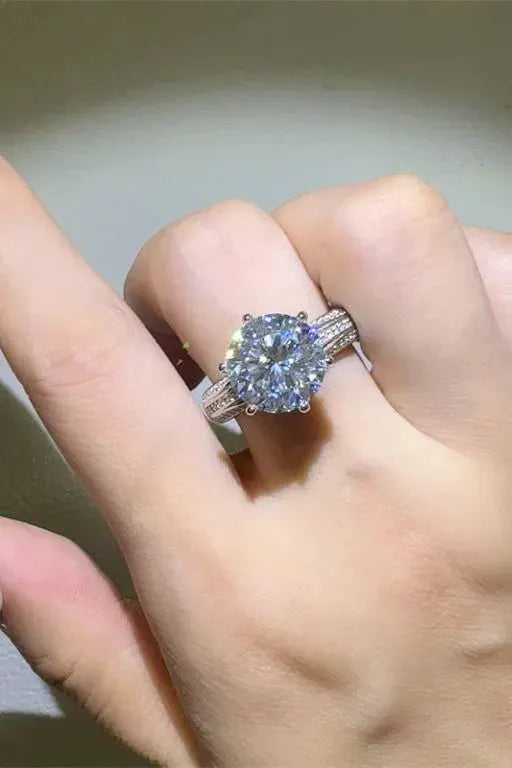 5 Carat Moissanite 925 Sterling Silver Ring by Partner Label