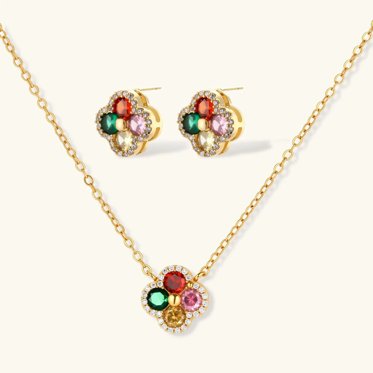 Lucky Clover Jewelry Set by Equanimity Essence.