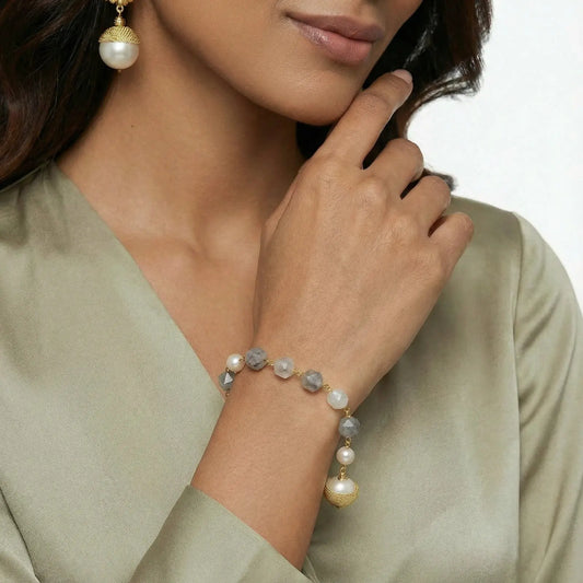 Baroque Pearl Crystal Bracelet | Equanimity Essence by Equanimity Essence.