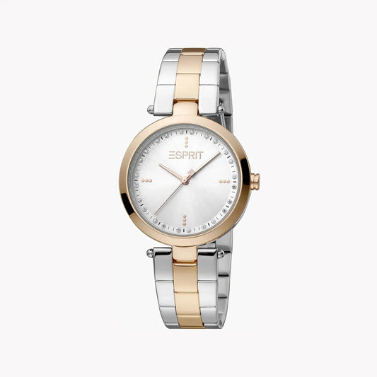 Esprit Women's Silver & Rose Gold Watch, Silver Dial | Es1l183m0085 by ESPRIT