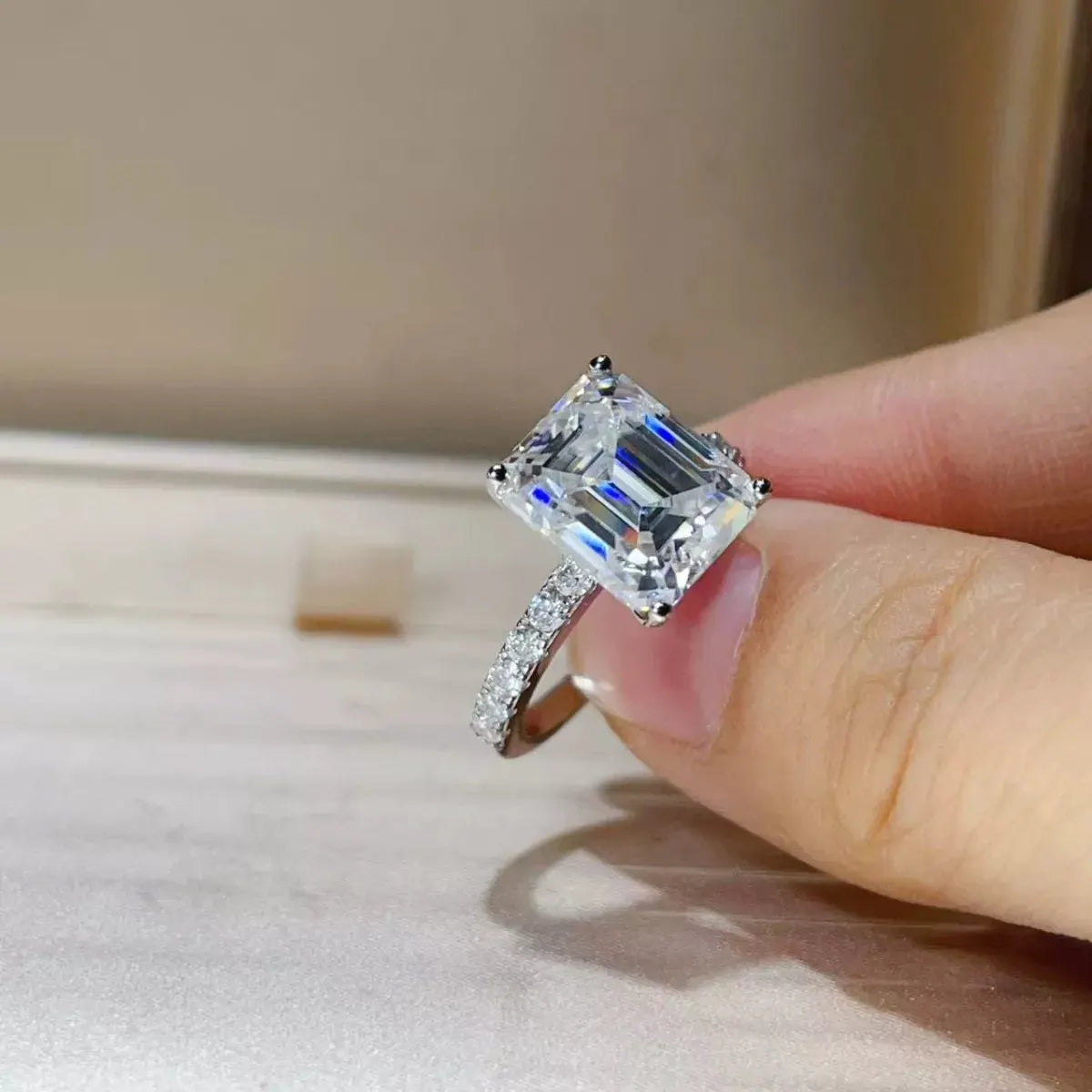5 Carat Moissanite 925 Sterling Silver Ring by Partner Label