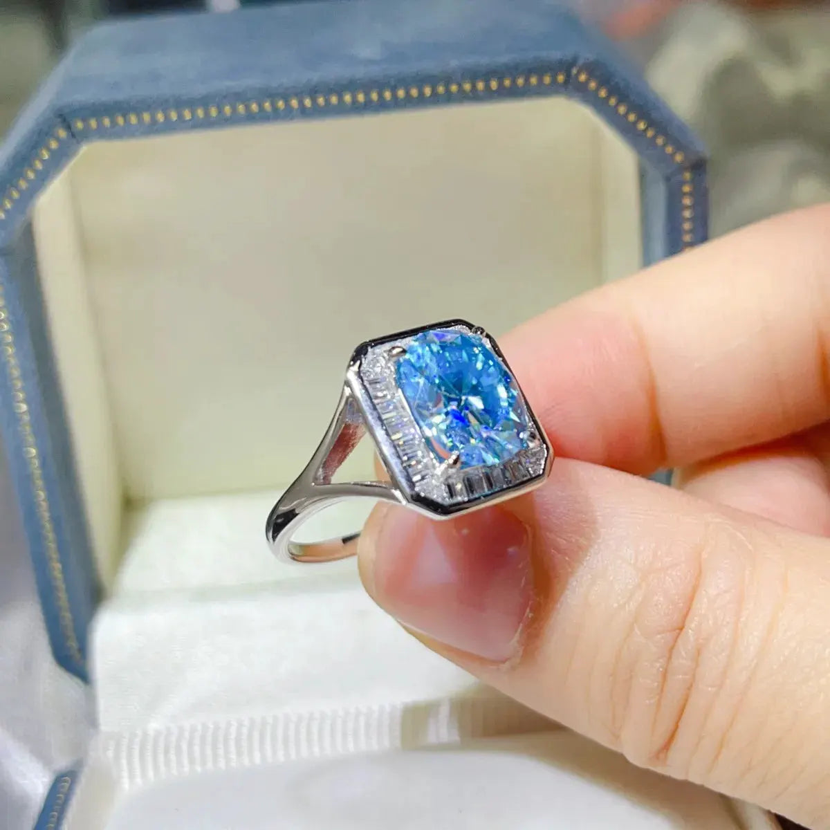 3 Carat Moissanite Square Ring by Partner Label