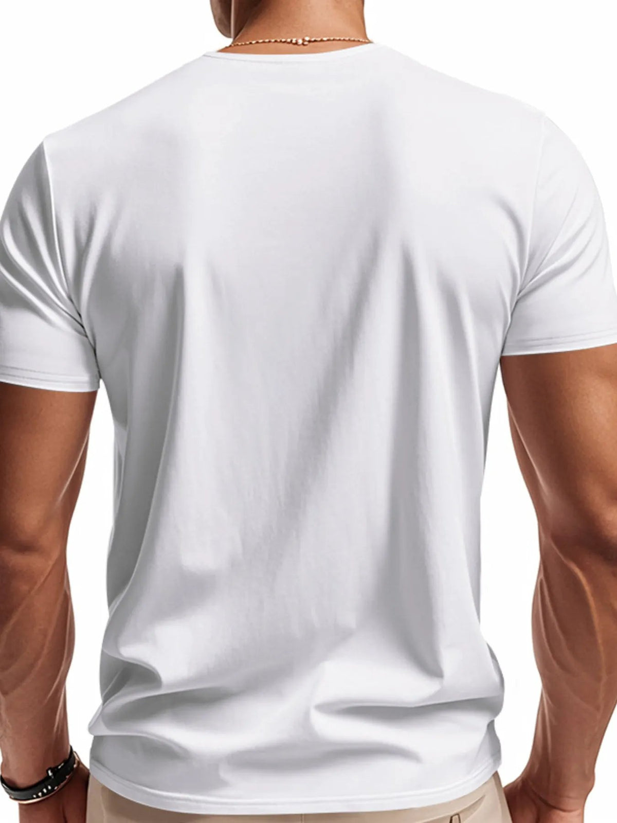 Men's Full Size Casual V-Neck Short Sleeve T-Shirt Plus Size by Trendsi