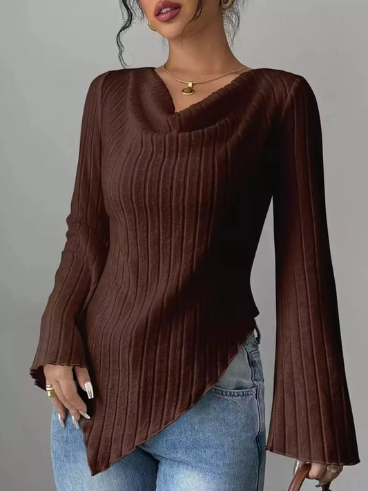 Cowl Neck Ribbed Knit Top | Partner Labels Selection by Partner Label