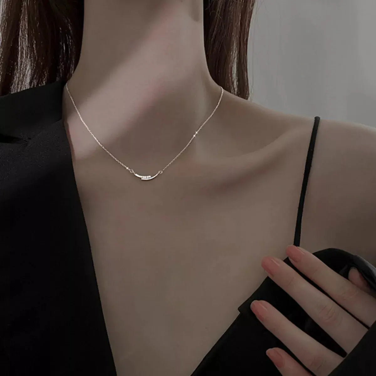 925 Sterling Silver Rhinestone Necklace by Partner Labels