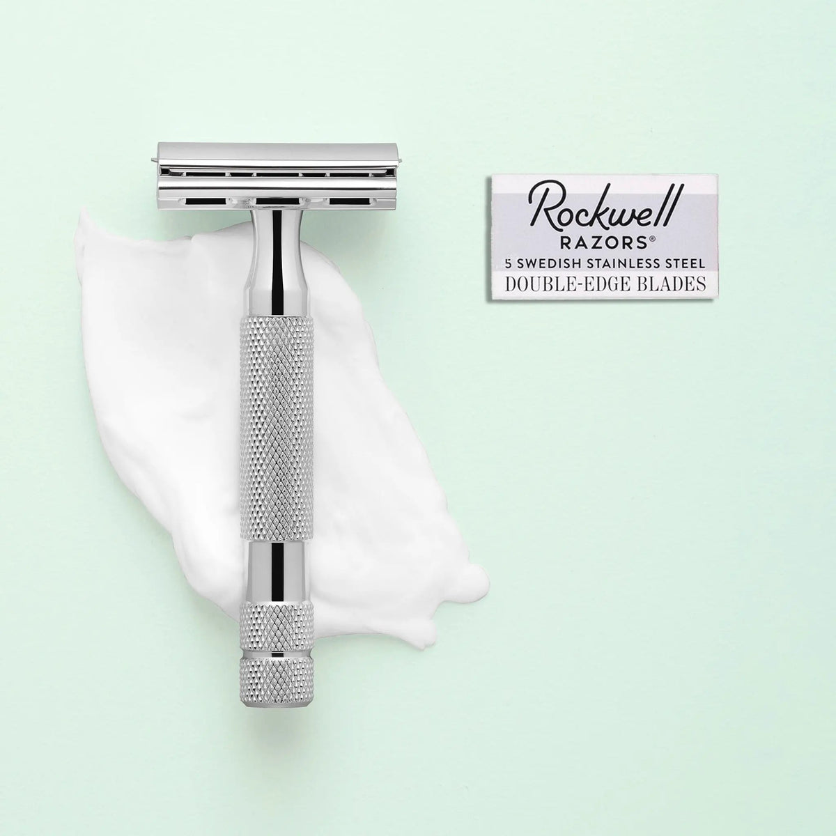 Rockwell 2C Adjustable DE Safety Razor - White Chrome (2 Settings) by Rockwell