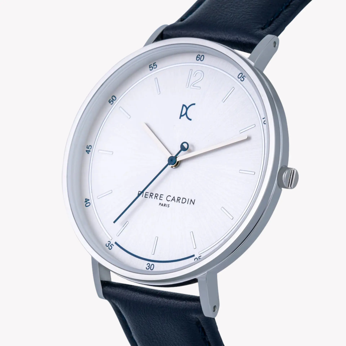Pierre Cardin Men's Blue Leather Watch, Silver Dial | Cbn.3002 by PIERRE CARDIN