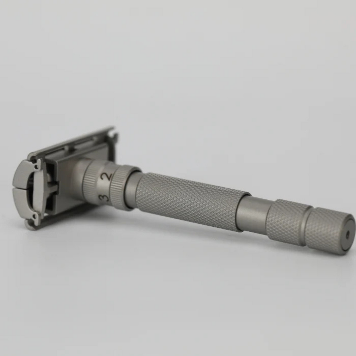 Rockwell T2 Adjustable Twist-To-Open Stainless Steel DE Safety Razor - Matte Silver by Rockwell