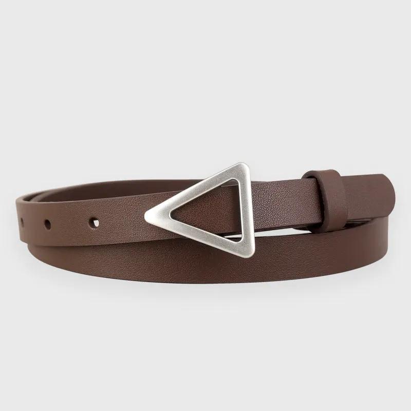 Triangle Buckle Skinny Belt by Trendsi
