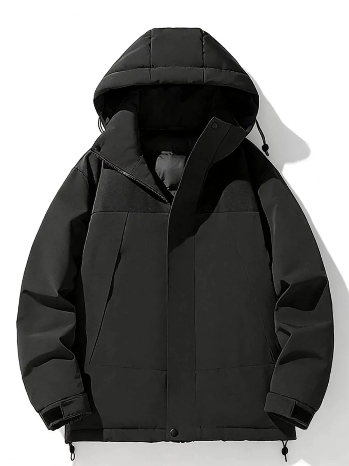 Men's Plus Size Hooded Color Block Padded Winter Coat by Partner Label