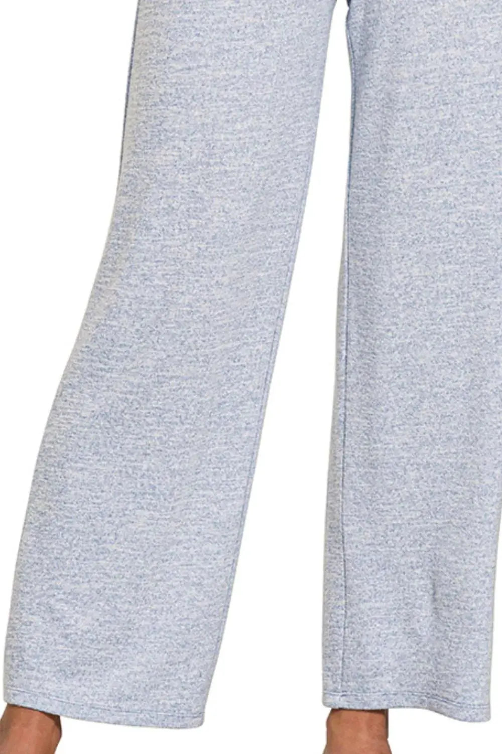 Zenana Soft Melange Hacci Elastic Waistband Lounge Pants by Zenana