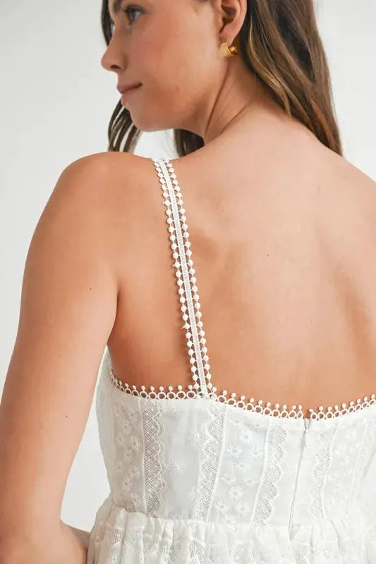 MABLE Eyelet Lace Babydoll Mini Cami Dress by MABLE