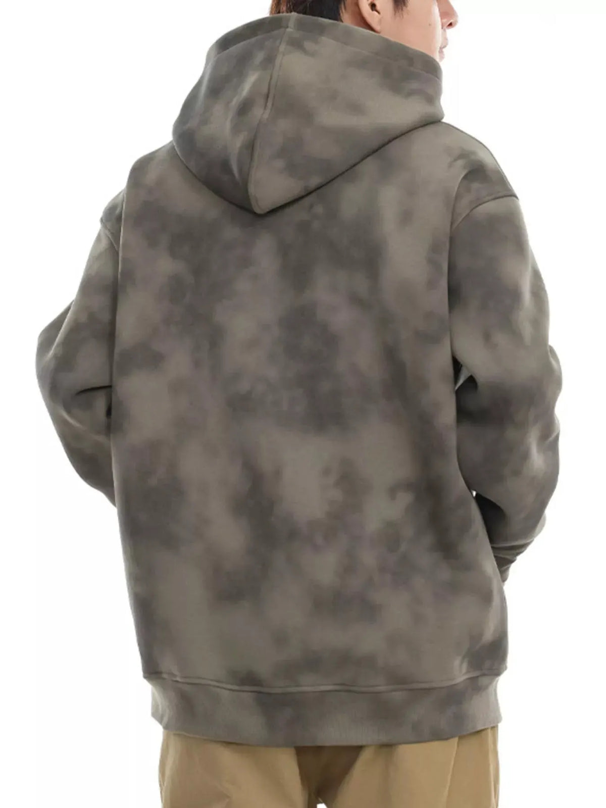 Men's Plus Size Tie-Dye Long Sleeve Hoodie by Trendsi
