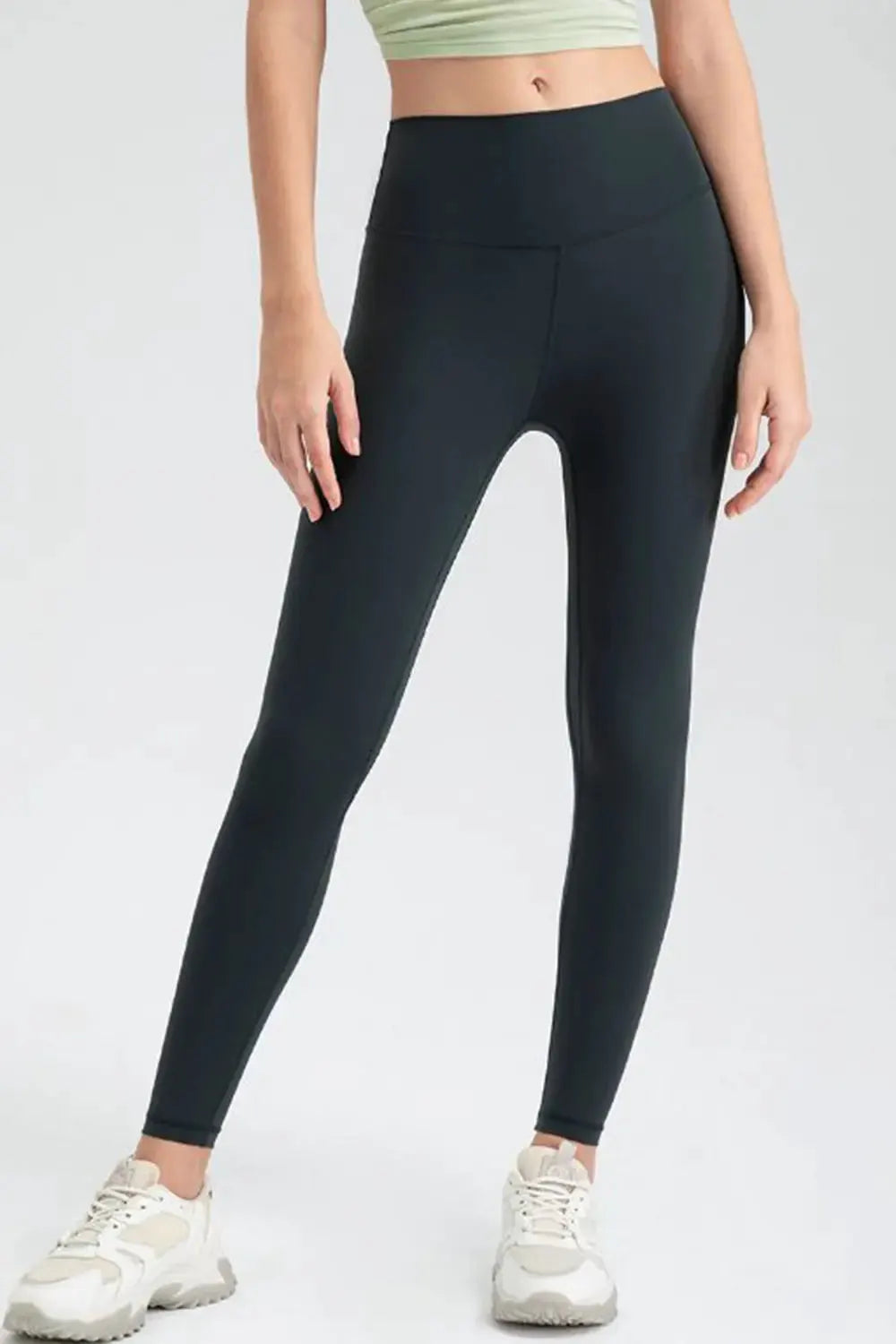 Wide Waistband Slim Fit Active Leggings by Partner Label