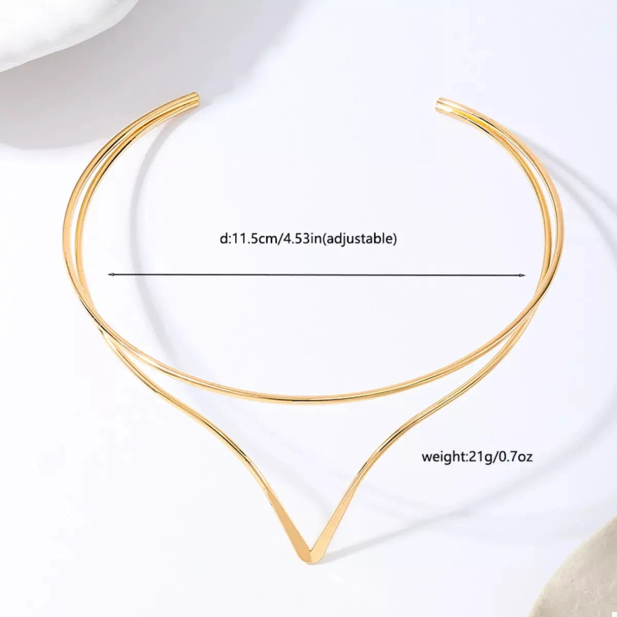 Double Layer V-Shaped Choker Necklace by Partner Labels